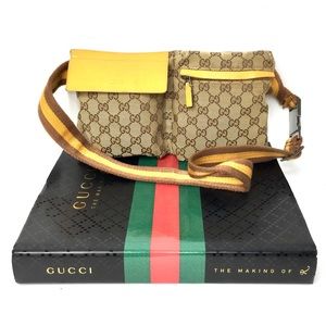 Authentic Gucci brown monogram canvas waist bag fanny pack bum bag